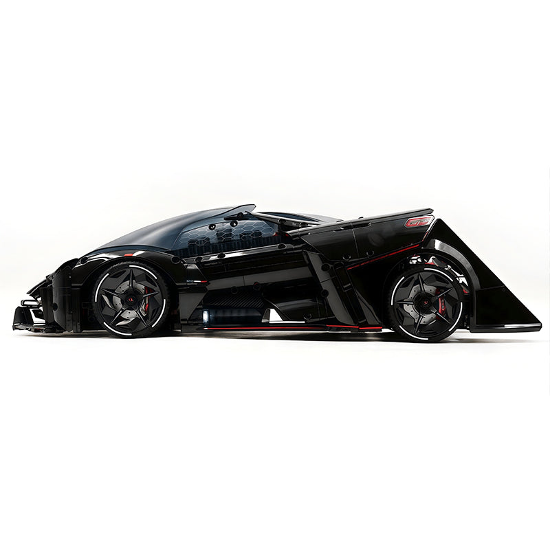 GULY 10644 Technic Hypercar Building Blocks Set, 1:8 Scale Black Concept Race Car Model Inspired by Lamborghini, 2884 Pcs DIY Assembly MOC Collectible Vehicle Kit for Adult Hobbyists