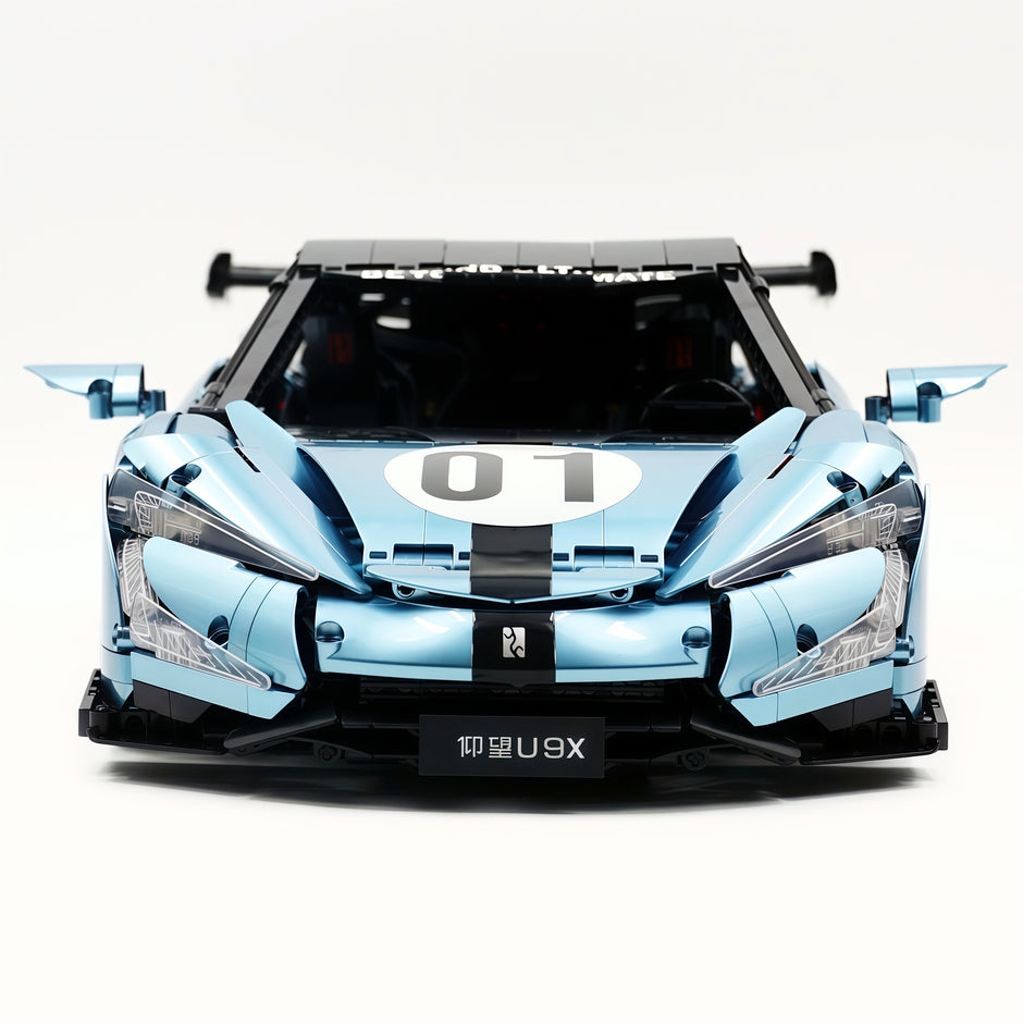 CADA-C64011 1:8 Sports Car YangWang U9 Custom Edition blue and black Building Block Set 3671pcs Adult Collector Collectible Model Kit
