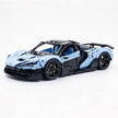 MOC Technic Supercar Building Blocks Set, 1:8 Scale Electroplated Pink Blue Static Race Car Model Kit, 4200+ PCS Adult Collectible Building Bricks , Steering & Magnetic Swan Door, Paper Manual Included