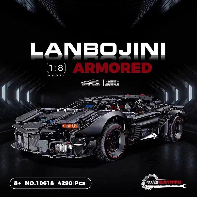 GULY 10618 Technic Armored Hypercar Building Blocks Set, 1:8 Scale Sports Car Model Kit, 4290 PCS Collectible Race Car Bricks Toy for Adults & Teens, No Motor, Paper Instruction Only