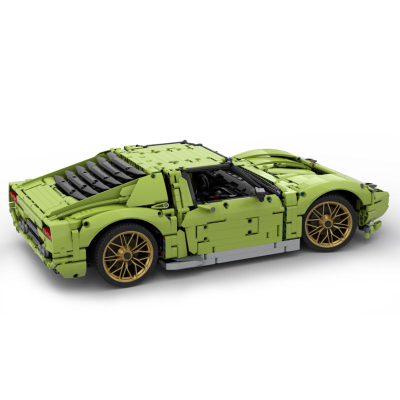 MOC-119000 1:8 Sports Car Lamborghini Miura Concept Building Block Set 3435pcs Collectible Model Kit with Custom Wheels