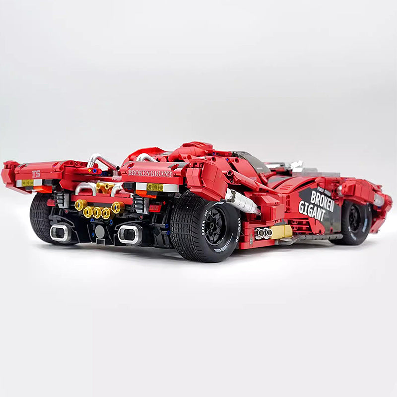GULY 10619 Technic Retro Racing Car Building Blocks Set, 1:8 Scale Giant Retro 4‑Wheel Drive Race Car Model Kit, 4158 PCS Collectible Sports Car Bricks Toy for Adults & Teens,  Paper Instruction Only