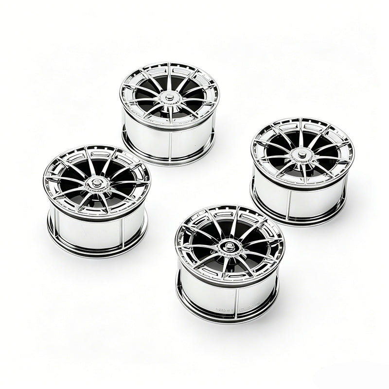 Benz Style 1:8 Building Block Wheel Rims 6.6×4.2cm, Compatible with Technic 42115 42083, 5 Electroplated Color Options, MOC Supercar Model Mod Accessories