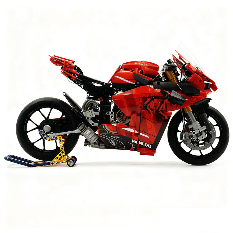 672101 Motorcycle Car Model Building Blocks MOC Racing V4S Vehicles Bricks  2129pcs