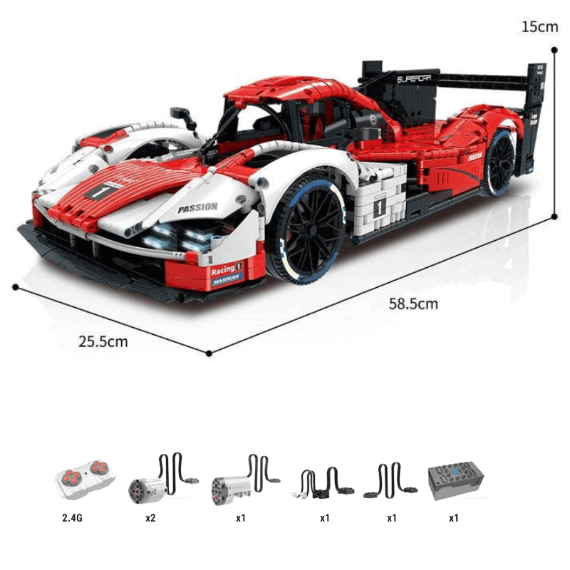 GULY-10615 1:8 Sports Car Porsche 963 Building Block Set 3460pcs Adult Collector Collectible Model Kit