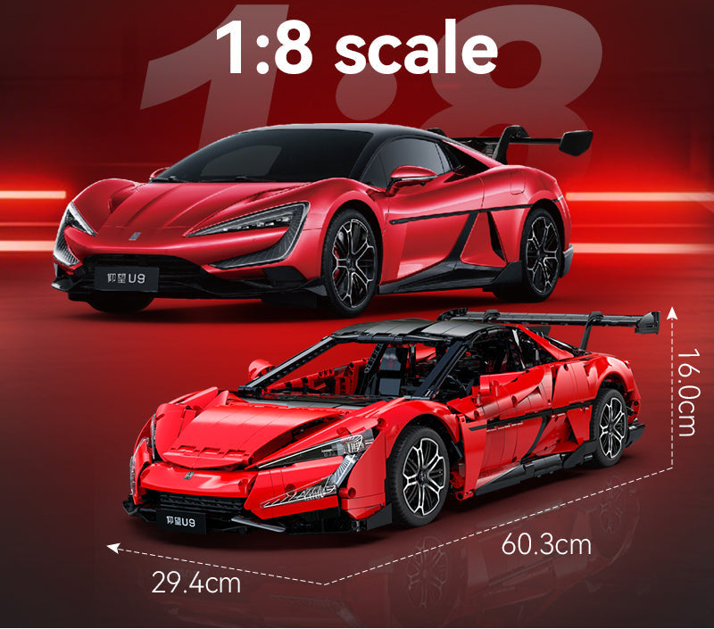 CADA-C64011 1:8 Sports Car YangWang U9 Building Block Set 3671pcs Adult Collector Collectible Model Kit