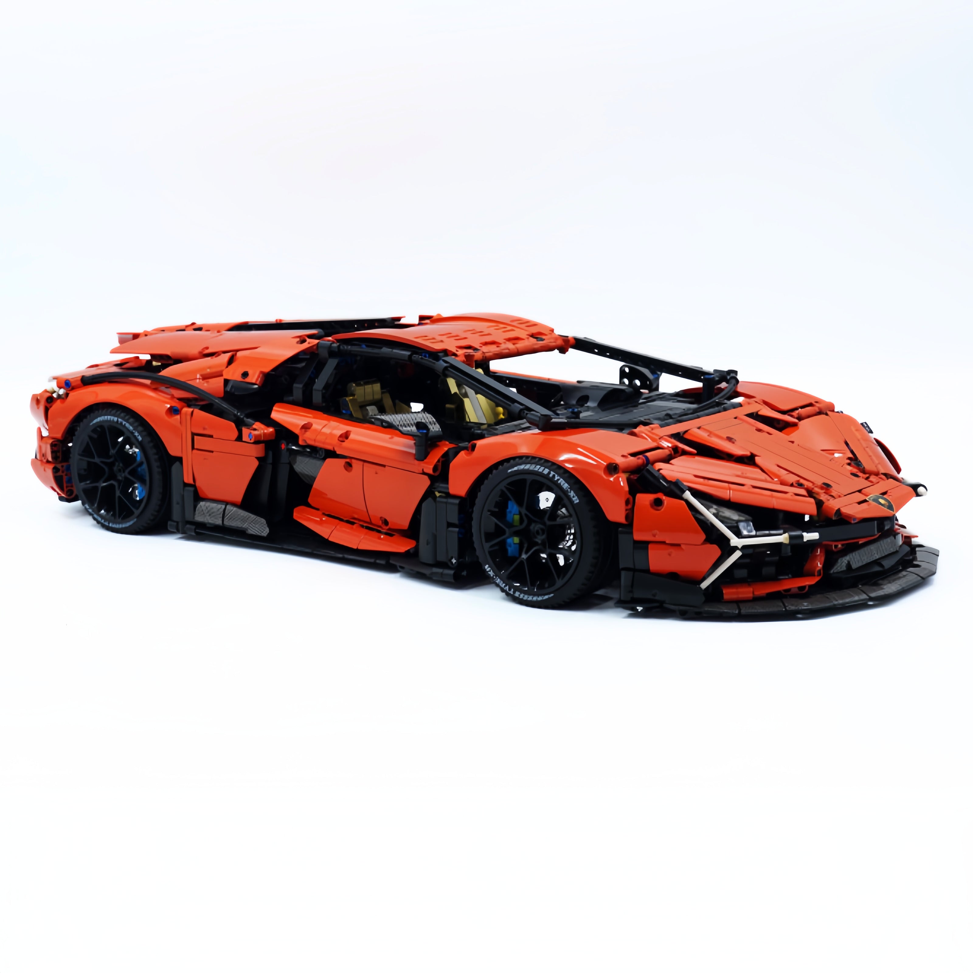 GULY-10624 1:8 Sports Car Series-Lamborghini Custom Orange Building Block Set 4105pcs Adult Collector Collectible Model Kit