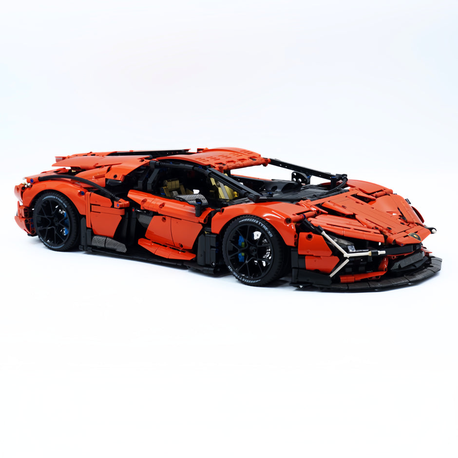 GULY-10624 1:8 Sports Car Series-Lamborghini Custom Orange Building Block Set 4105pcs Adult Collector Collectible Model Kit