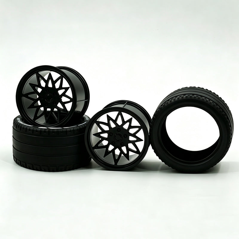 GULY 2# Wheel Rims, 6.6cm OD 4.4cm Width, 1:8 Scale Building Block Rims, Compatible with Technic 42115 42083 Car Model, MOC Replacement Parts, 5 Colors Available, Rims Only or Rims with Tires Option