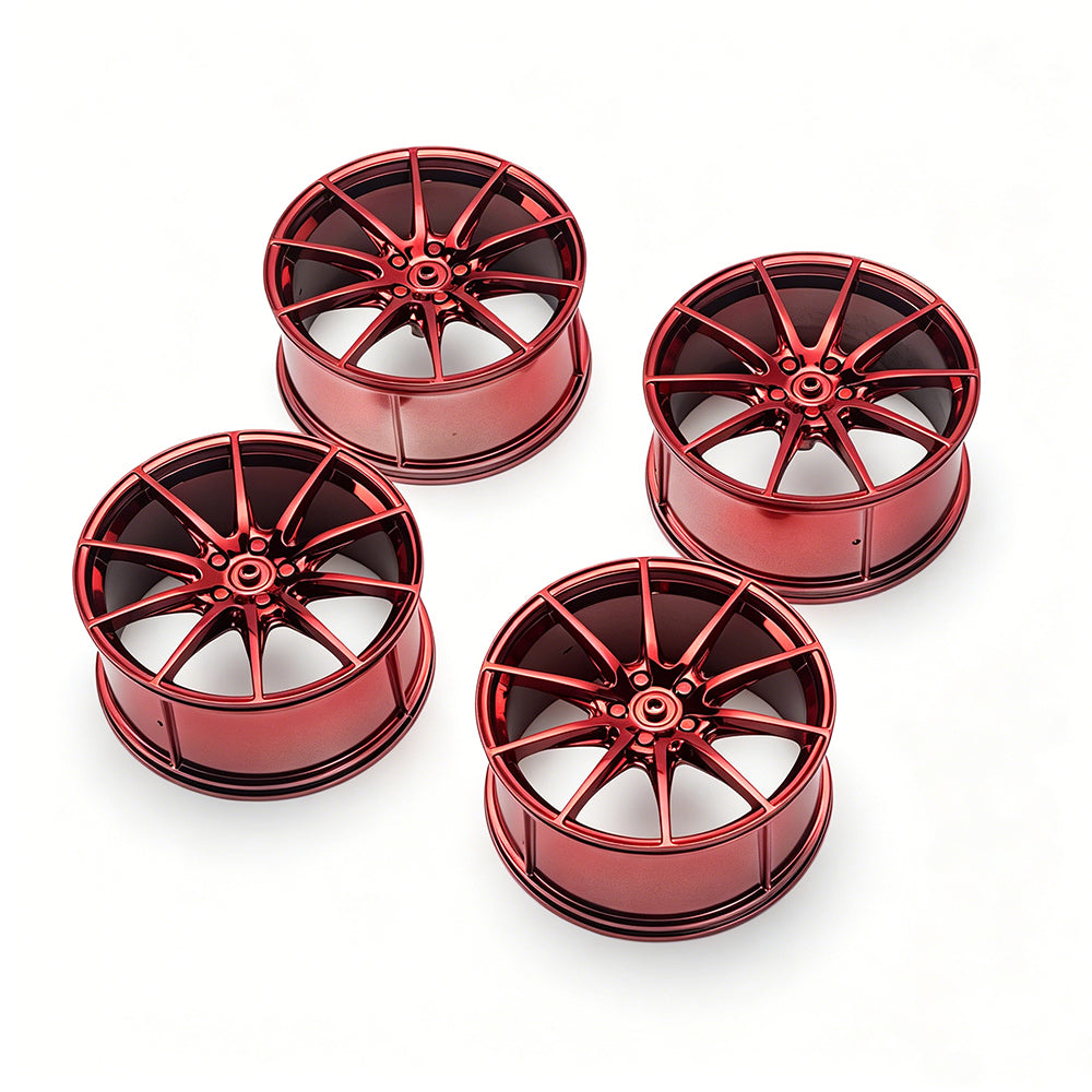 P1 1:8 Scale Building Block Wheel Rims, Size 7.5cm x 4cm, 7 Colors Available Gunmetal, Silver, Black, Red, Orange, Gold, Electroplated Gold, Compatible with Technic 42172 42143 42232 MOC Car Model, Building Brick Modification Upgrade Parts