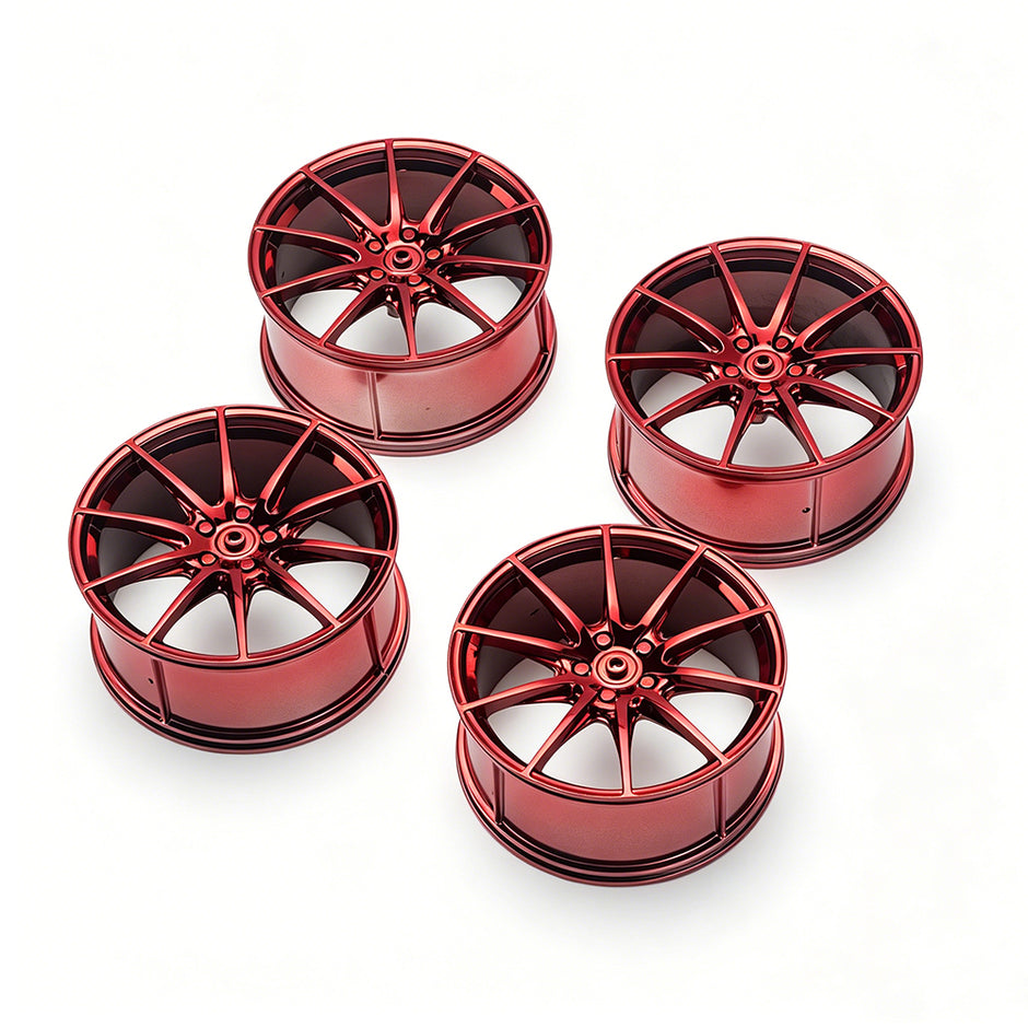 P1 1:8 Scale Building Block Wheel Rims, Size 7.5cm x 4cm, 7 Colors Available Gunmetal, Silver, Black, Red, Orange, Gold, Electroplated Gold, Compatible with Technic 42172 42143 42232 MOC Car Model, Building Brick Modification Upgrade Parts