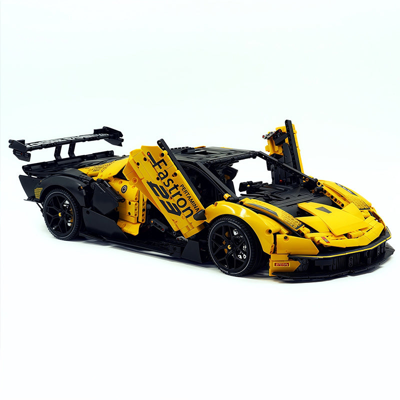 TGL-SCV12 1:8 Sports Car Lamborghini Custom Yellow Building Block Set 4100pcs Adult Collector Collectible Model Kit