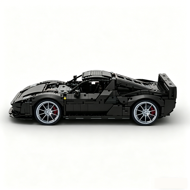 MOC-261024 1:8 Sports Car Ferrarl SC40 Building Block Set 2898pcs Collectible Model Kit with Custom Wheels
