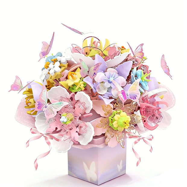 Flower Island Butterfly Bouquet Building Blocks Collectible Display-worthy