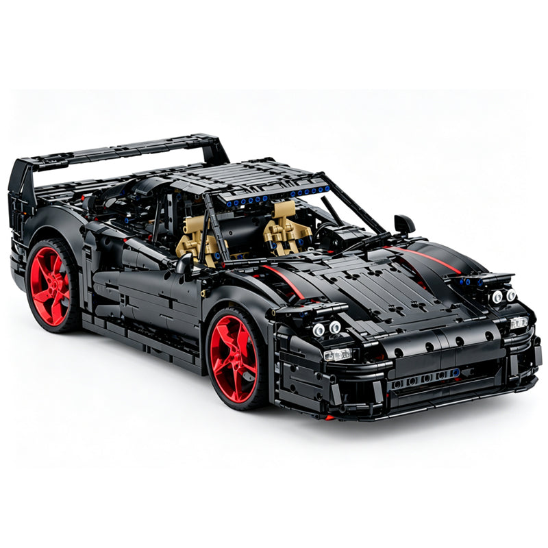 MOC-273570 Black Ferrarl F40 1:8 Scale Building Block Car | 3223 Pieces Ultimate Sports Car Model Kit