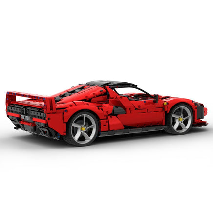 MOC-261024 1:8 Sports Car Ferrarl SC40 Building Block Set 2898pcs Collectible Model Kit with Custom Wheels