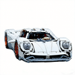 K BOX-10549 1:8 Sports Car Utopia UV-Painted White Building Block Set 4719pcs Adult Collector Collectible Model Kit