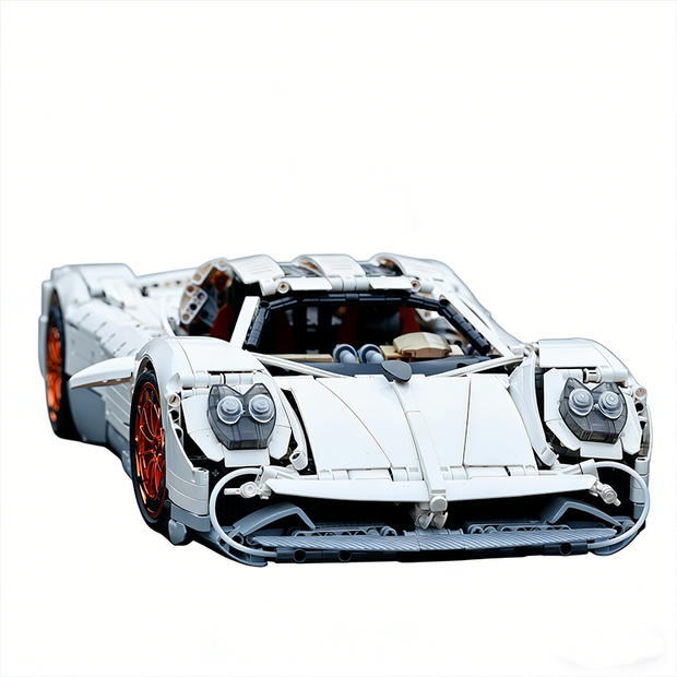 K BOX-10549 1:8 Sports Car Utopia UV-Painted White Building Block Set 4719pcs Adult Collector Collectible Model Kit