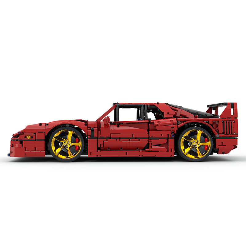 MOC-140404 1:8 Sports Car Ferrarі F40 Building Block Set 3603pcs Collectible Model Kit with Custom Wheels