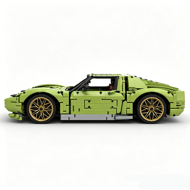 MOC-119000 1:8 Sports Car Lamborghini Miura Concept Building Block Set 3435pcs Collectible Model Kit with Custom Wheels
