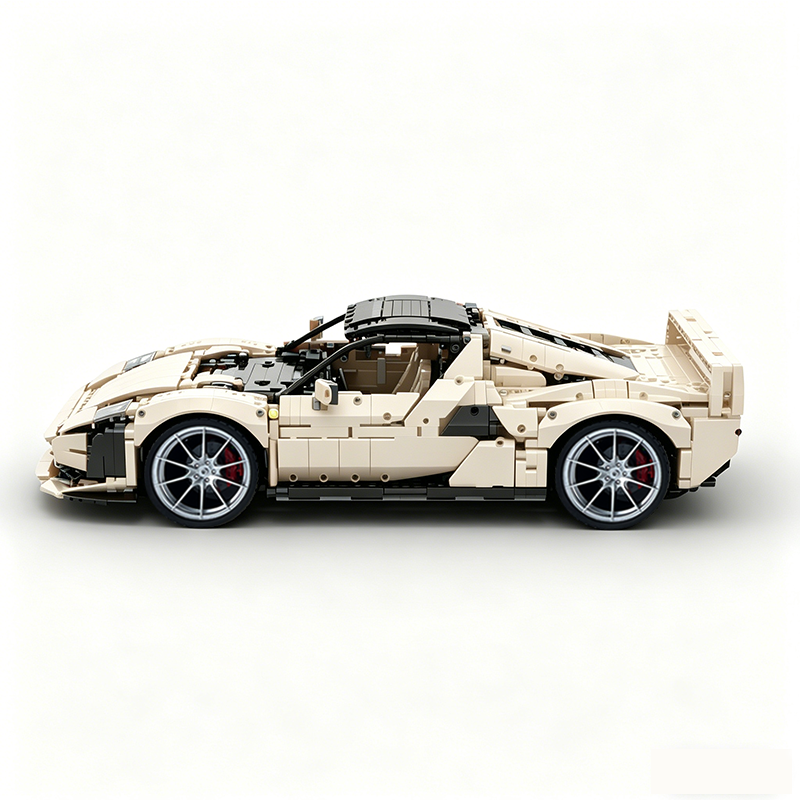 MOC-261024 1:8 Sports Car Ferrarl SC40 Building Block Set 2898pcs Collectible Model Kit with Custom Wheels