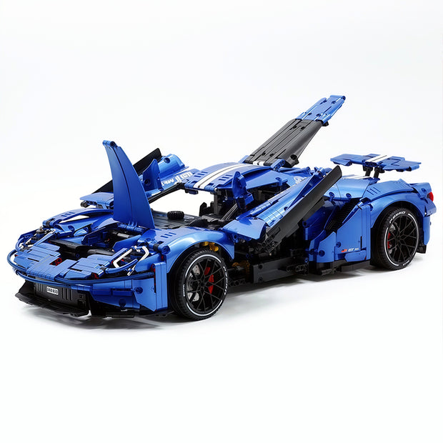 TGL-T5042 1:8 Sports Car Ford GT Custom Painted Blue Building Block Set 3056pcs Adult Collector Collectible Model Kit