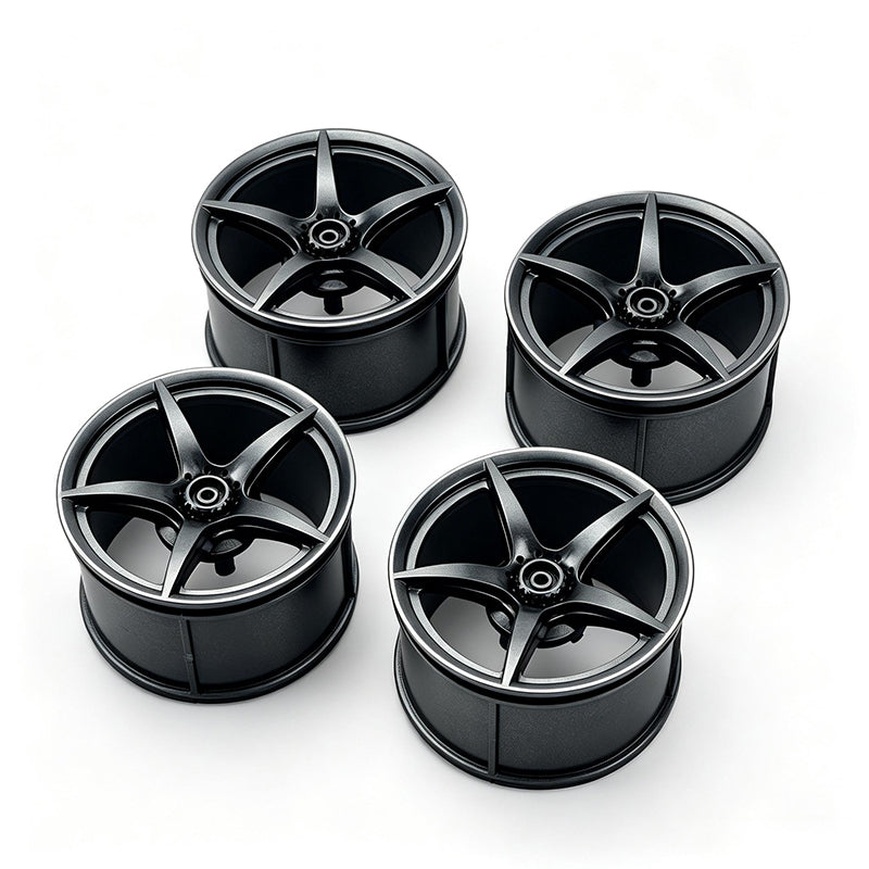MOC Building Block 6# Wheel Rims 6.5cm Outer Diameter 4.4cm Width, 1:8 Scale Technic Car Replacement Parts Compatible with 42115 42083, 6 Colors, Rims Only or Rims + Tires Combo