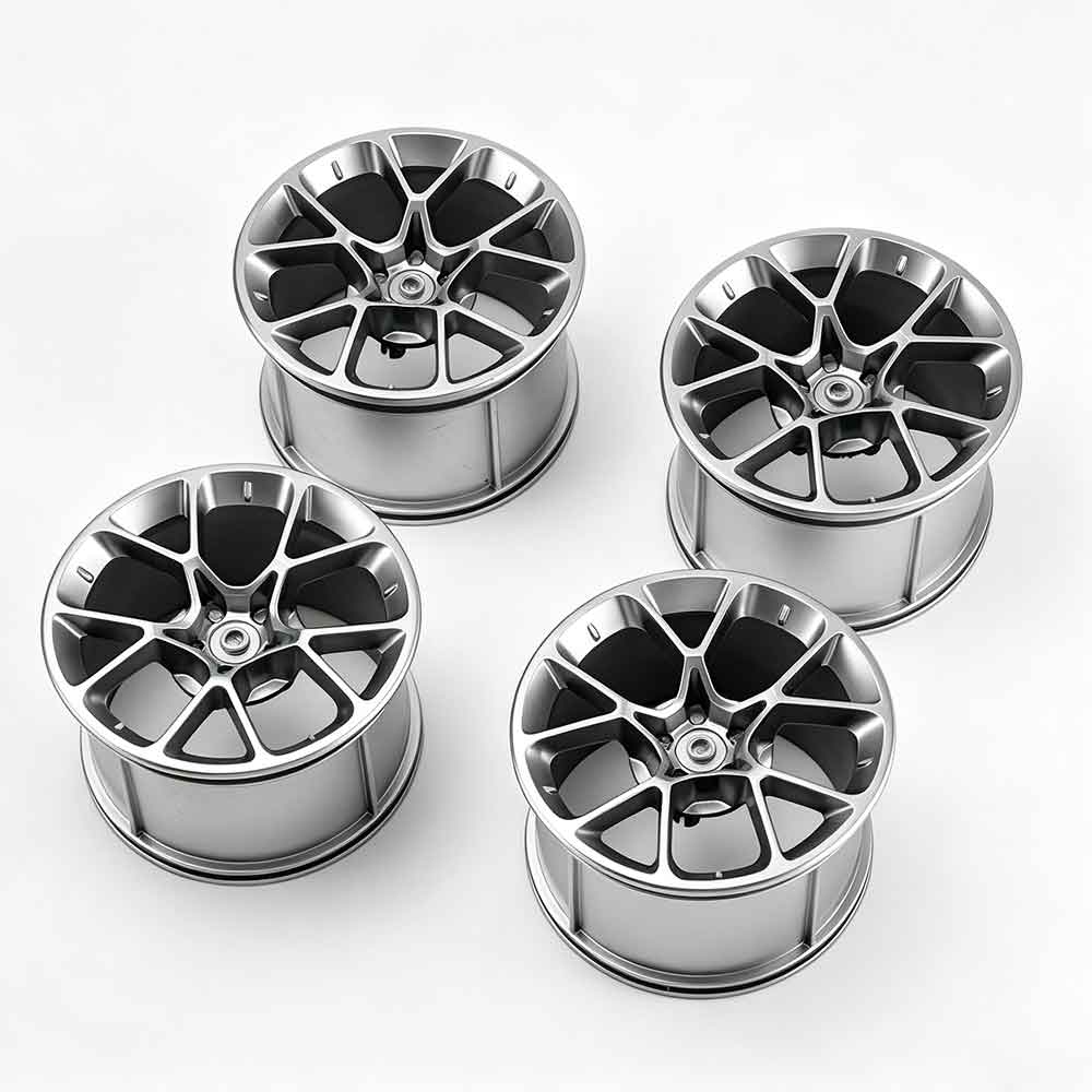 35187 1:8 Scale Building Block Wheel Rims, Size 6.5cm x 4.4cm, 4 Colors Available Black-Gold, Silver, Blue-White, Black, Compatible with Technic 42115 42083 MOC Car Model, Building Brick Modification Upgrade Parts