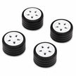 F40 Custom Wheel Rims, 1:8 Scale Building Block Wheels, Size 4.4cm x 6.5cm, Compatible with Technic 42115 42083 MOC Car Model, 4 Colors Available White/Black/Silver/Gold, Building Bricks Modification Accessories