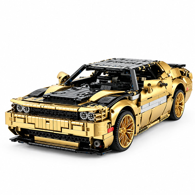 MOC-152910 1:8 Scale Muscle Car Building Blocks Model, 3300 PCS Technic Static Vehicle Building Bricks Set, Adult Collectible Construction Toy Gift with PDF Instruction