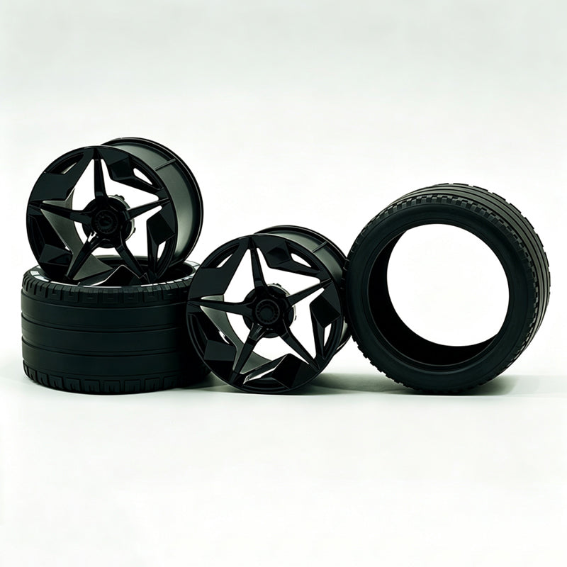 GULY 3# Wheel Rims, 6.6cm OD 4.4cm Width, 1:8 Scale Building Block Rims, Compatible with Technic 42115 42083 Car Model, MOC Replacement Parts, 5 Colors Available, Rims Only or Rims with Tires Option
