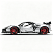 MOC-216686 1:8 Sports Car Corvette ZR1 2025 Building Block Set 3646pcs Collectible Model Kit with Custom Wheels