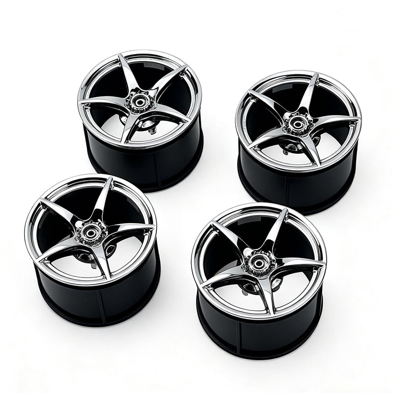 MOC Building Block 6# Wheel Rims 6.5cm Outer Diameter 4.4cm Width, 1:8 Scale Technic Car Replacement Parts Compatible with 42115 42083, 6 Colors, Rims Only or Rims + Tires Combo