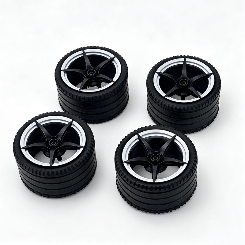 MOC Building Block 6# Wheel Rims 6.5cm Outer Diameter 4.4cm Width, 1:8 Scale Technic Car Replacement Parts Compatible with 42115 42083, 6 Colors, Rims Only or Rims + Tires Combo