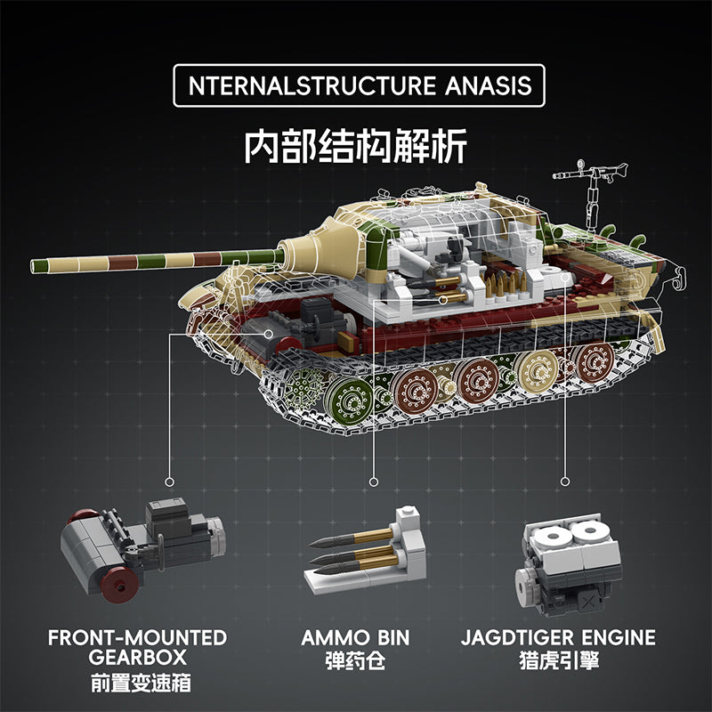 TK8006 1:8 Panther Tank Building Blocks, 2164 PCS WW2 German Camouflage Medium Tank Static Model, Adult Collectible Building Brick Gift