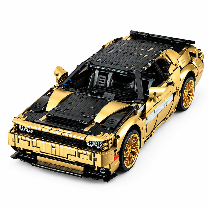 MOC-152910 1:8 Scale Muscle Car Building Blocks Model, 3300 PCS Technic Static Vehicle Building Bricks Set, Adult Collectible Construction Toy Gift with PDF Instruction