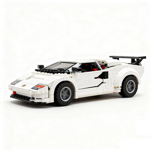 White Supercar compatible with 10295 building blocks