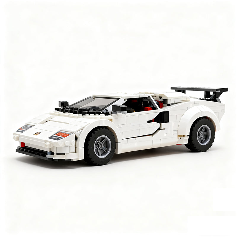 White Supercar compatible with 10295 building blocks