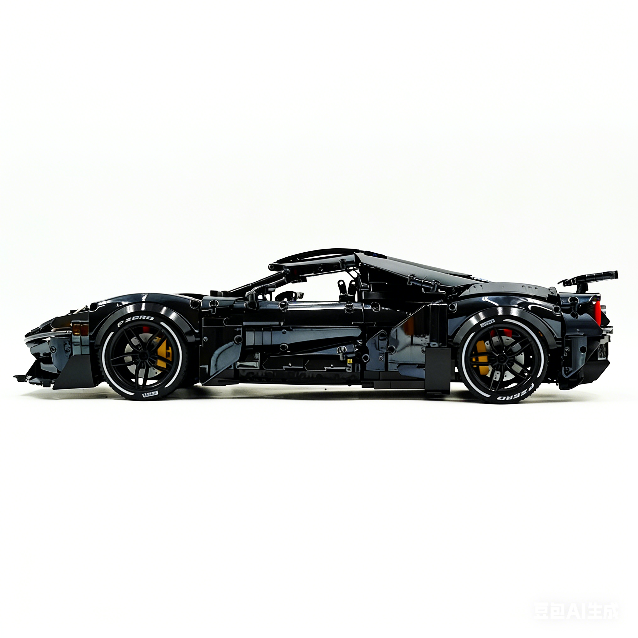 TGL-T5042 1:8 Sports Car Ford GT Custom Electroplated Black Building Block Set 3056pcs Adult Collector Collectible Model Kit