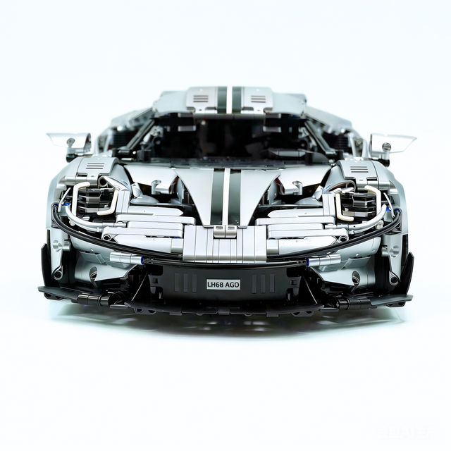 Ford GT Custom Electroplated Silver Sports Car 3056pcs