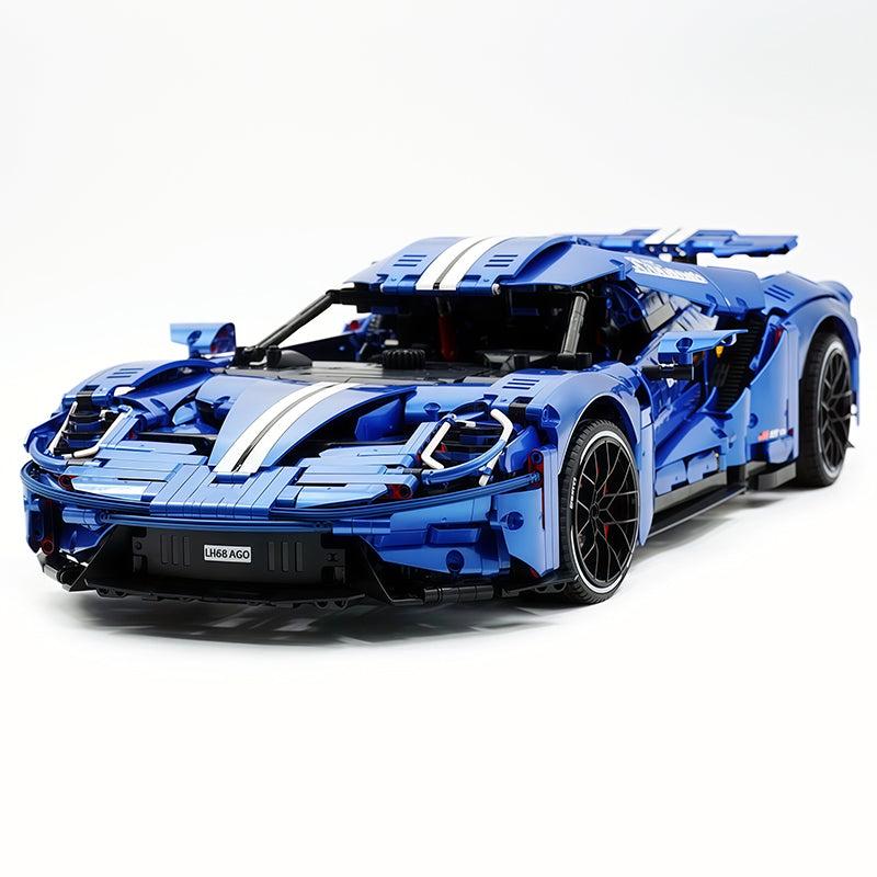 TGL-T5042 1:8 Sports Car Ford GT Custom Painted Blue Building Block Set 3056pcs Adult Collector Collectible Model Kit