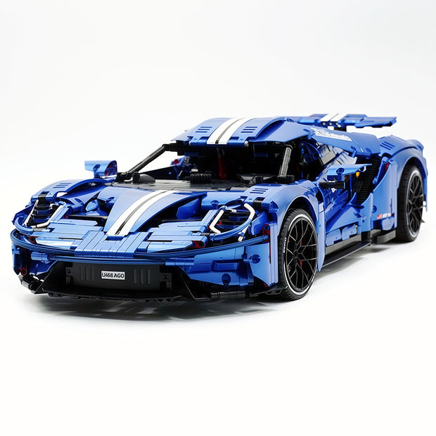 TGL-T5042 1:8 Sports Car Ford GT Custom Painted Blue Building Block Set 3056pcs Adult Collector Collectible Model Kit