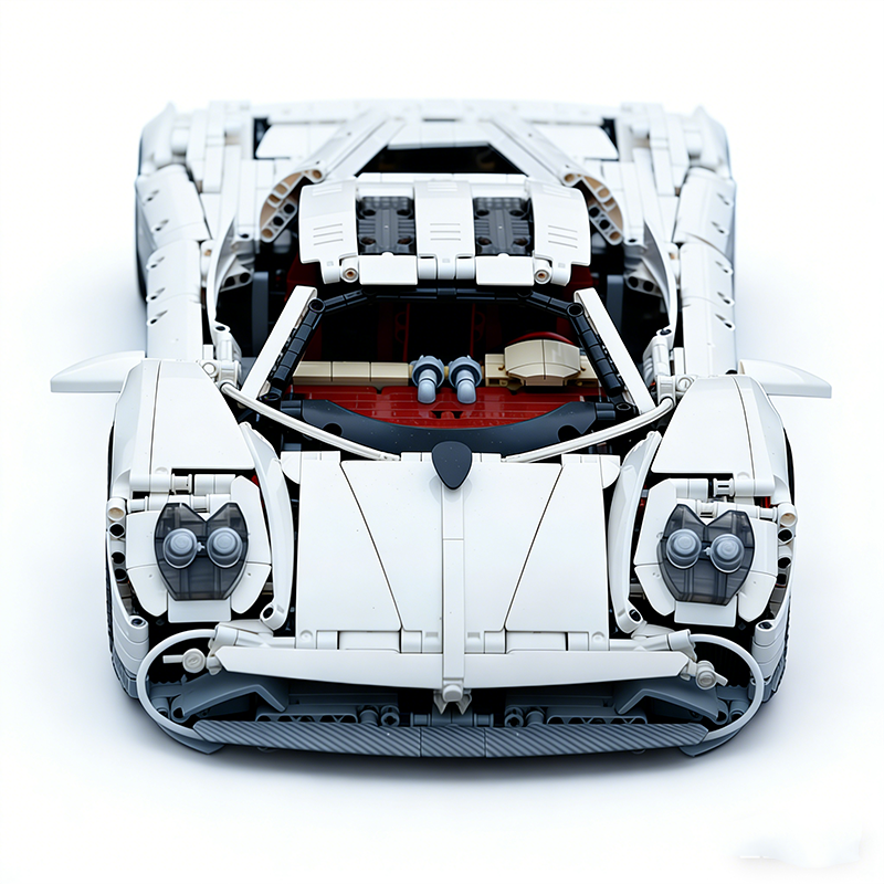 K BOX-10549 1:8 Sports Car Utopia UV-Painted White Building Block Set 4719pcs Adult Collector Collectible Model Kit