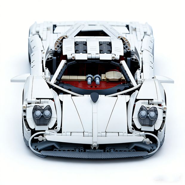 K BOX-10549 1:8 Sports Car Utopia UV-Painted White Building Block Set 4719pcs Adult Collector Collectible Model Kit