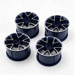 35187 1:8 Scale Building Block Wheel Rims, Size 6.5cm x 4.4cm, 4 Colors Available Black-Gold, Silver, Blue-White, Black, Compatible with Technic 42115 42083 MOC Car Model, Building Brick Modification Upgrade Parts
