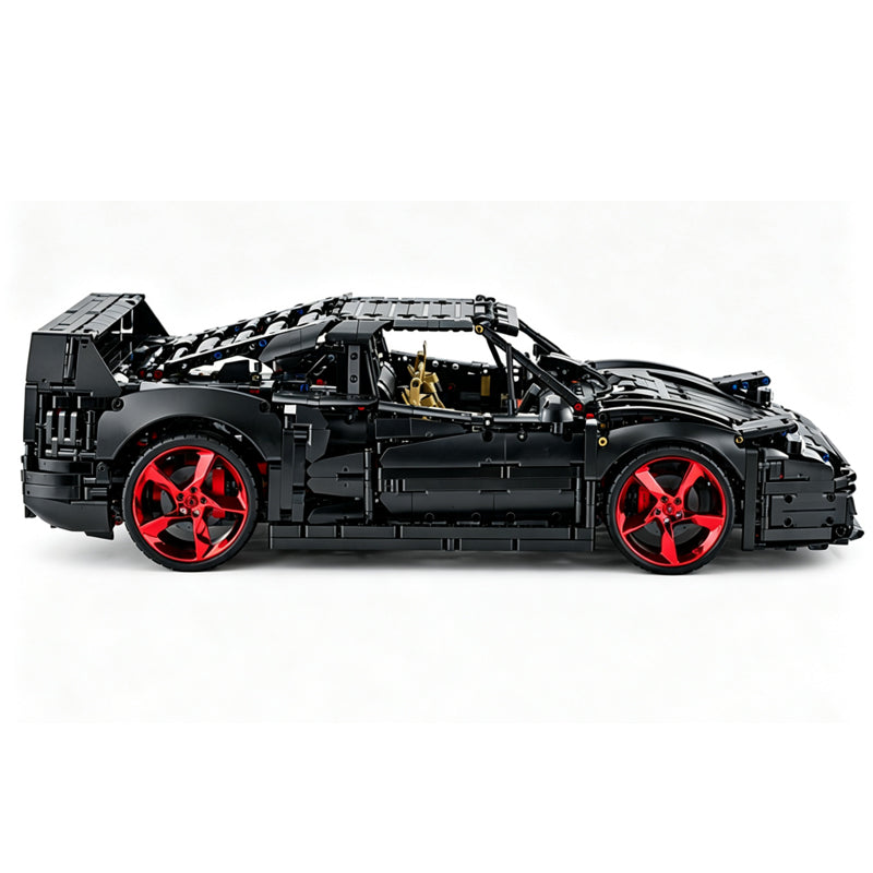 MOC-273570 Black Ferrarl F40 1:8 Scale Building Block Car | 3223 Pieces Ultimate Sports Car Model Kit