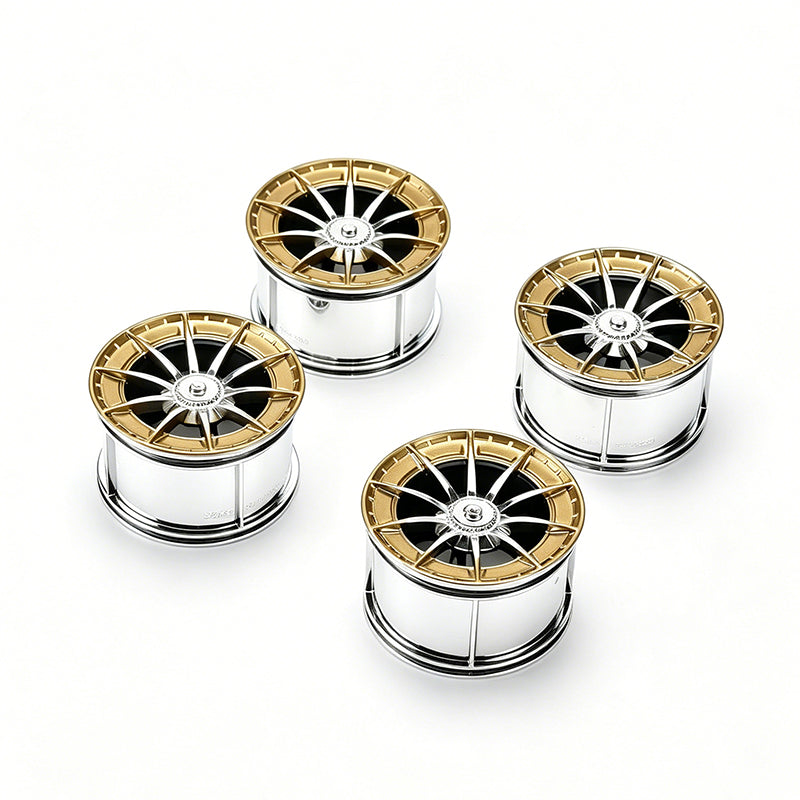 Benz Style 1:8 Building Block Wheel Rims 6.6×4.2cm, Compatible with Technic 42115 42083, 5 Electroplated Color Options, MOC Supercar Model Mod Accessories