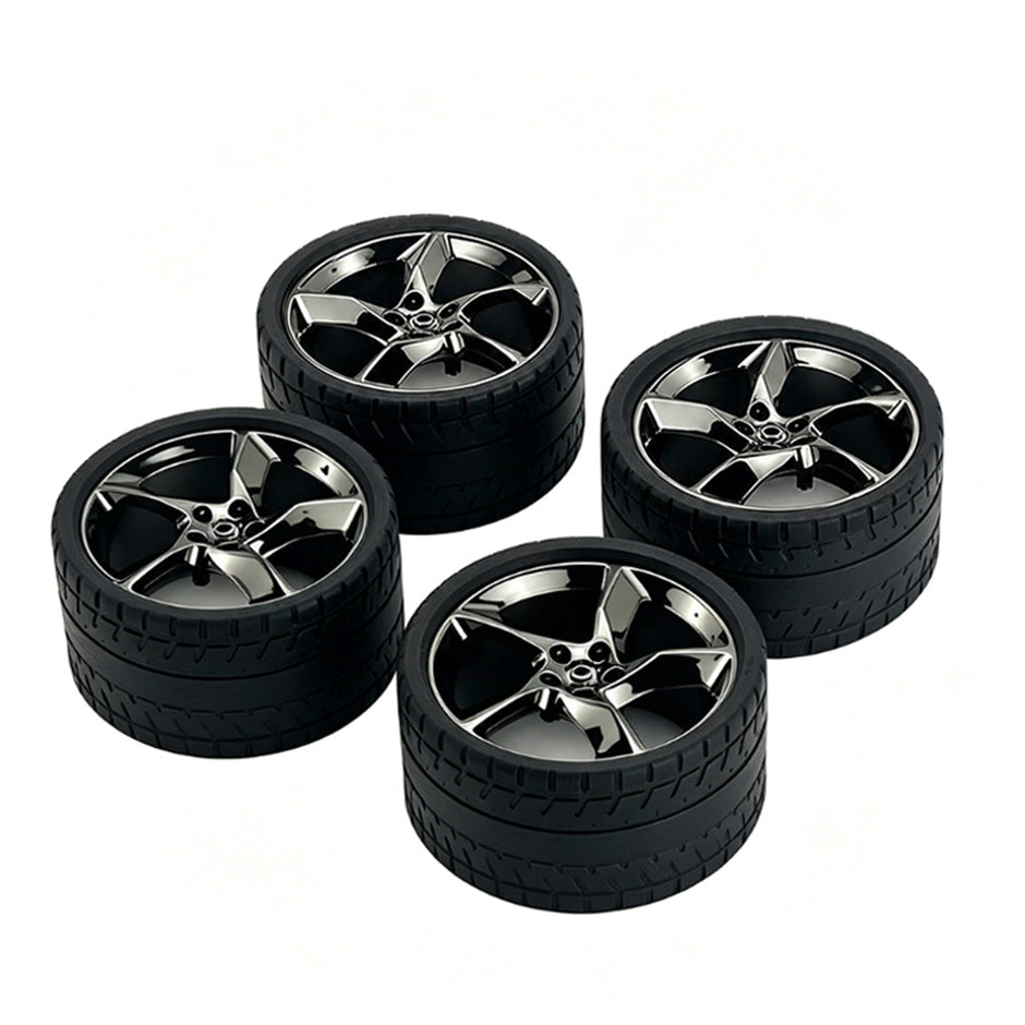 SP3 1:8 Building Block Wheel Rims 7.5×.4cm, Compatible with Technic 42172 42143 42232, 8 Colors Electroplated Series, MOC Model Car Mod Accessories