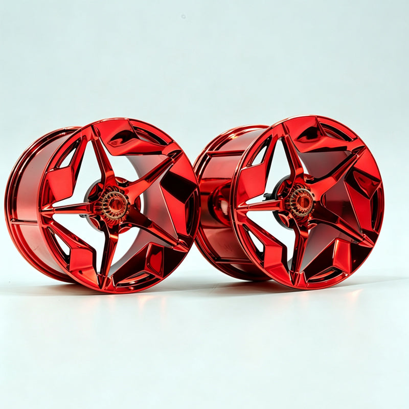 GULY 3# Wheel Rims, 6.6cm OD 4.4cm Width, 1:8 Scale Building Block Rims, Compatible with Technic 42115 42083 Car Model, MOC Replacement Parts, 5 Colors Available, Rims Only or Rims with Tires Option