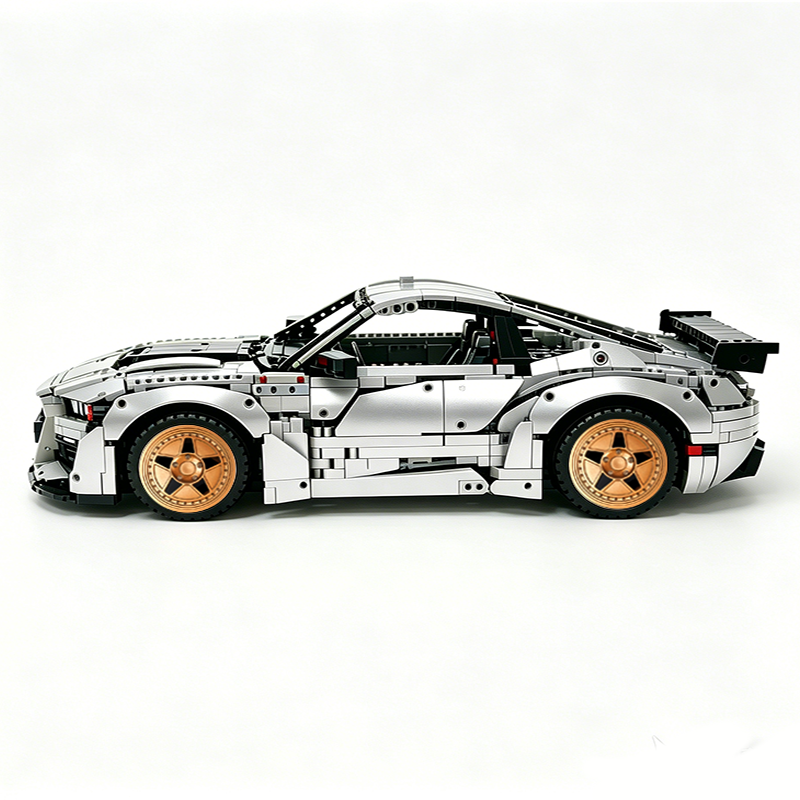 MOC-165802 1:8 Sports Car Ford Mustang Shelby GT500 Concept Building Block Set 3152pcs Collectible Model Kit with Custom Wheels
